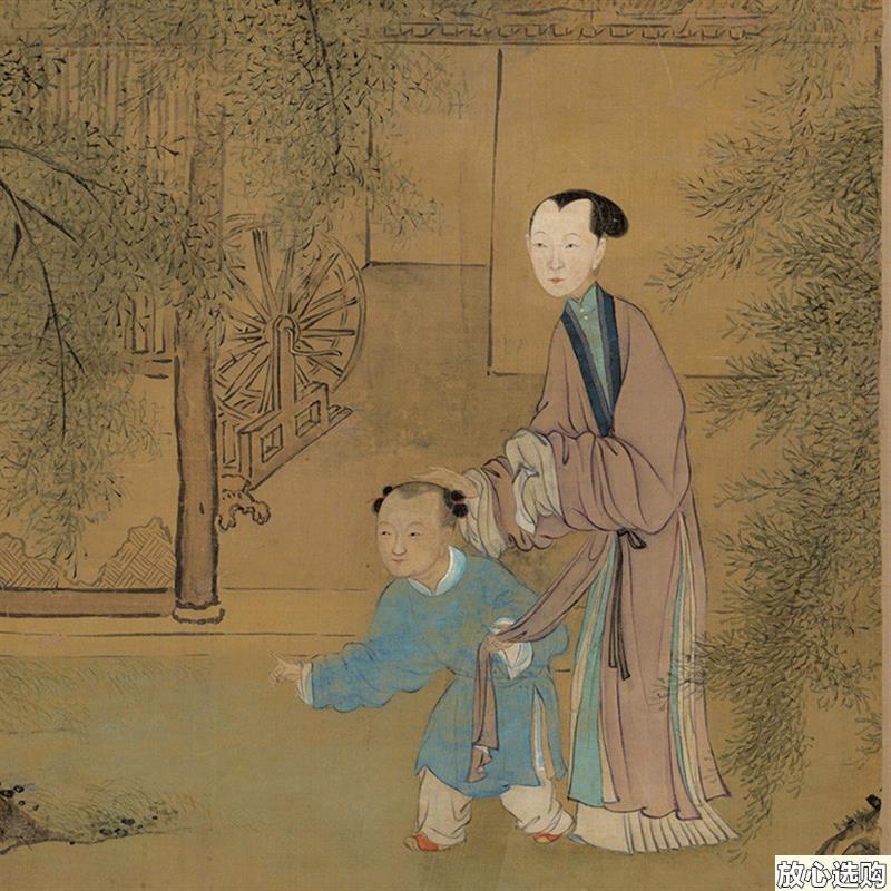 1:0.6清禹之鼎江乡清晓图真迹复制品53x10c0cm旅顺博物馆藏画