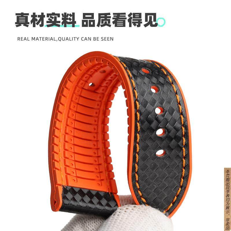 原厂代用Omega欧米茄600海马300四分之一橙超霸男氟橡胶手表带 - 图2