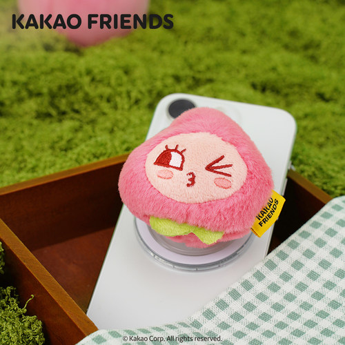 kakao friends中国限定毛绒磁吸手机支架水果头套Ryan屁桃冰箱贴 - 图3