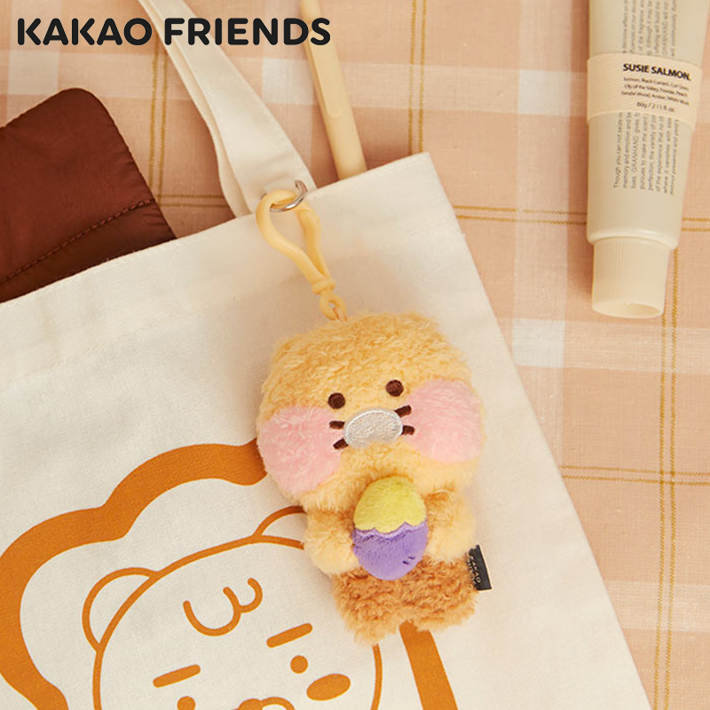 KAKAO FRIENDSmini毛茸茸系列春植毛绒钥匙扣抱花送礼挂件挂饰 - 图1