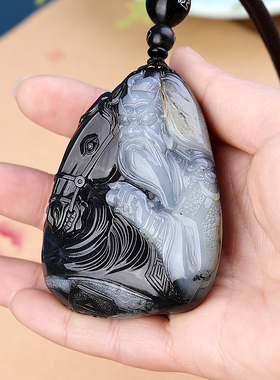 和田玉籽料关公手把件