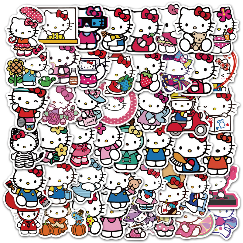 New 50pcs Sanrio Stickers Hello Kitty Stickers Kuromi  My - 图0