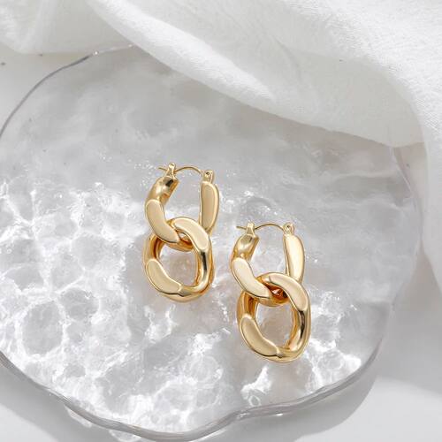 Twisted Cuban Chain Hanging Drop Earrings for Women Punk - 图3