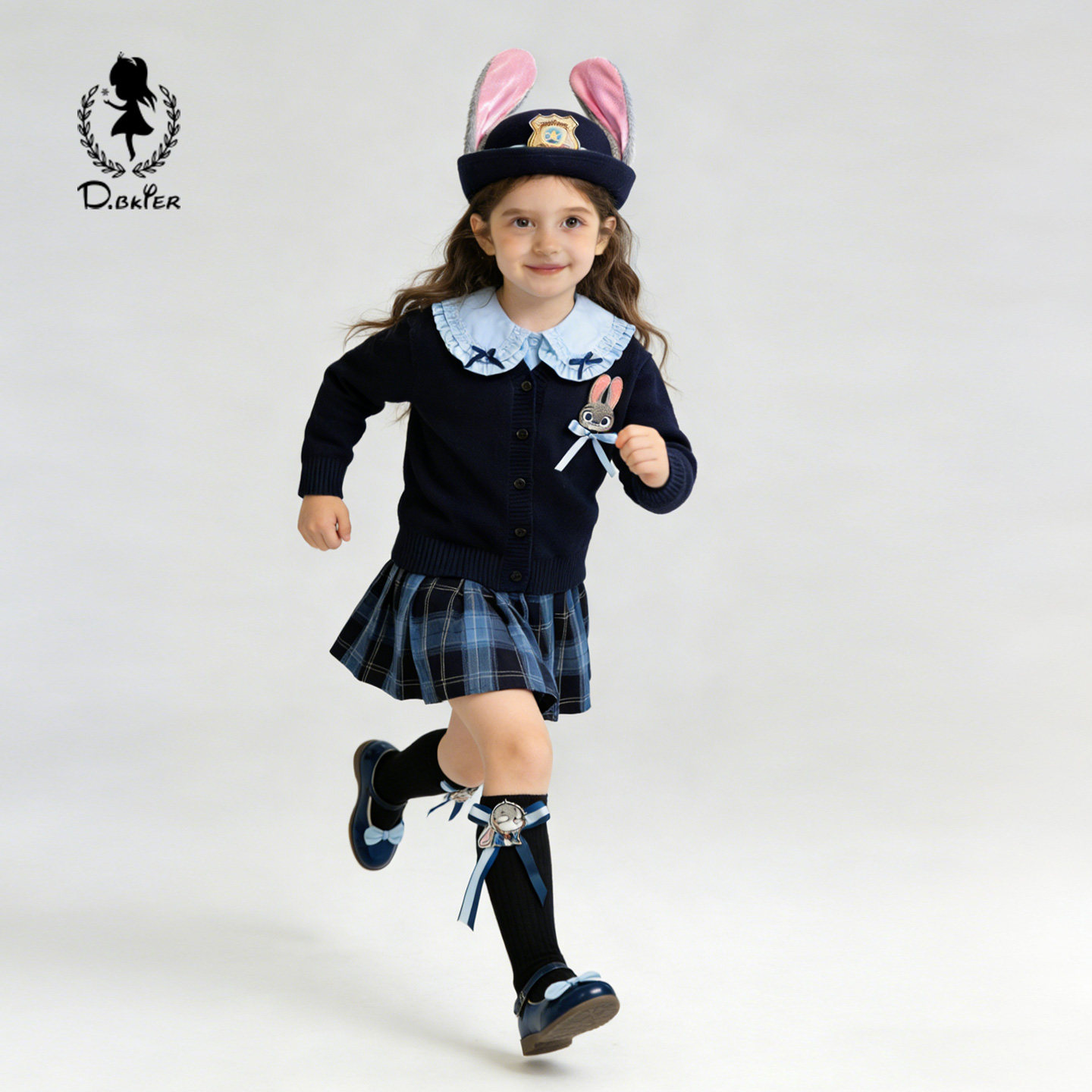 sesameclub女童春季新款套装朱迪兔子警官儿童衣服学院女孩jk裙子,淘宝优惠券,粉丝福利购,淘宝优惠卷