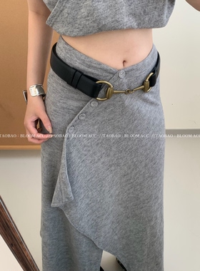 秋冬新款经典中古Vintage腰带皮带高级感时尚配大衣裙子裤子腰封