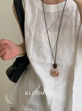 中式设计感几何树脂晕染吊坠长款项链女气质时尚潮流百搭毛衣链