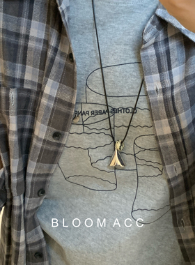 韩系ins简约三角形天然石吊坠项链百搭休闲时尚长款毛衣链配饰链