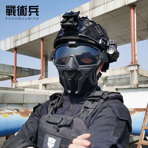 战术兵FAST战术头盔风扇防雾全脸面具套装军迷cs野战装备三级头 - 图0