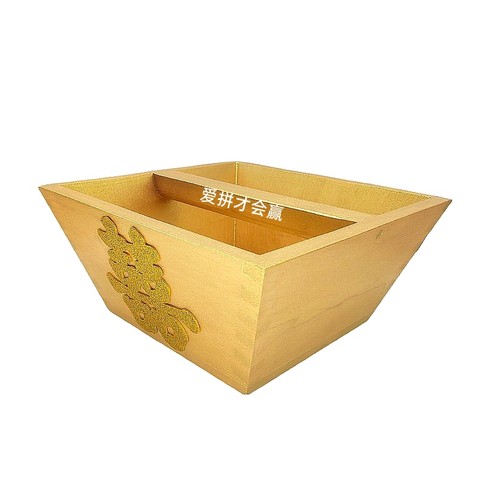 金色 带横梁斗 招财进宝 聚财斗实木摆件家居客厅电视柜复古木制 - 图3