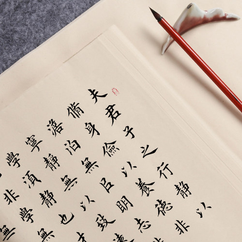 古法鹿胶笺白色无格宣纸半生半熟小楷行草篆隶毛笔书法练习创作 - 图1