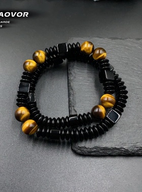 灰骜原创设计天然虎眼石手链