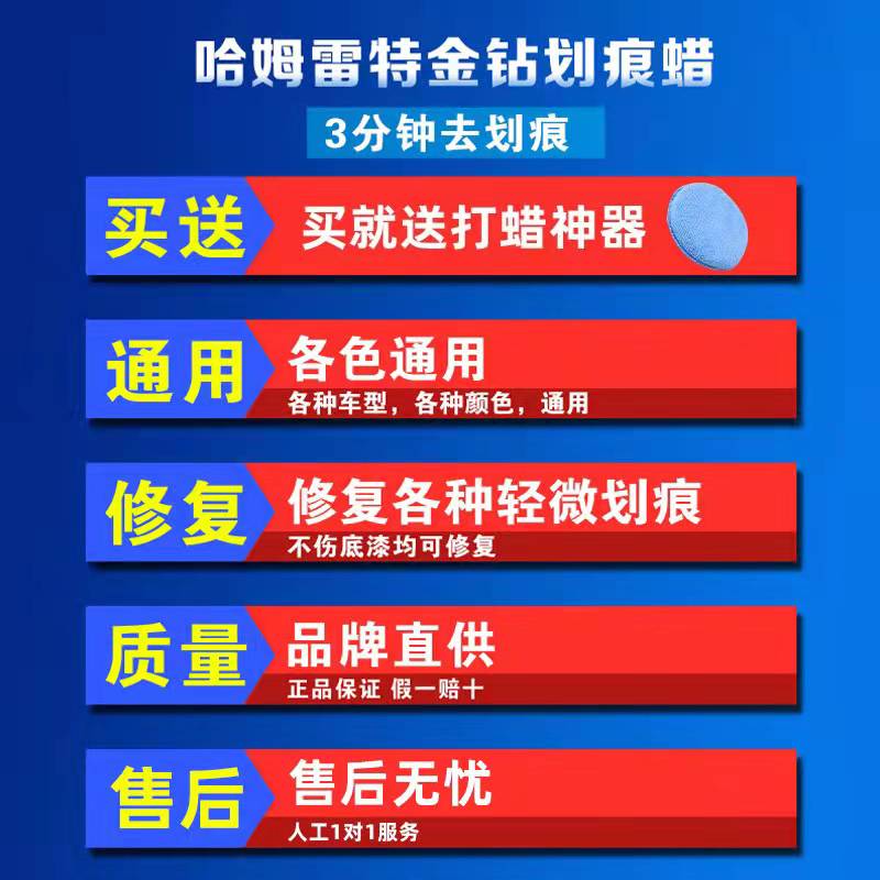 汽车划痕蜡车漆面深度修复车辆抛光膏刮花擦去痕液白色车神器通用 - 图0