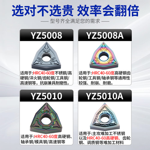 数控淬火刀片超硬WNMG0804不锈钢淬火钢车刀片高硬钢桃形外圆刀粒 - 图2