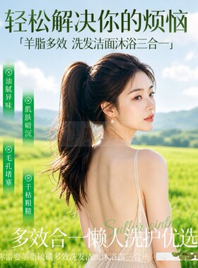 歌宝莲羊脂硫磺沐浴露洁面洗发沐浴三合一滋润持久留香家庭适用
