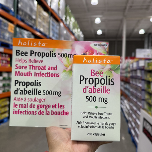 加拿大发货Holista Bee Propolis高浓度纯甜然黑蜂胶胶囊200粒 - 图0