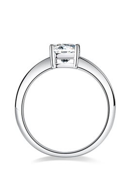 S925银镀PT950 铂金莫桑石戒指女豪镶异形祖玛绿矩形戒2克拉戒子