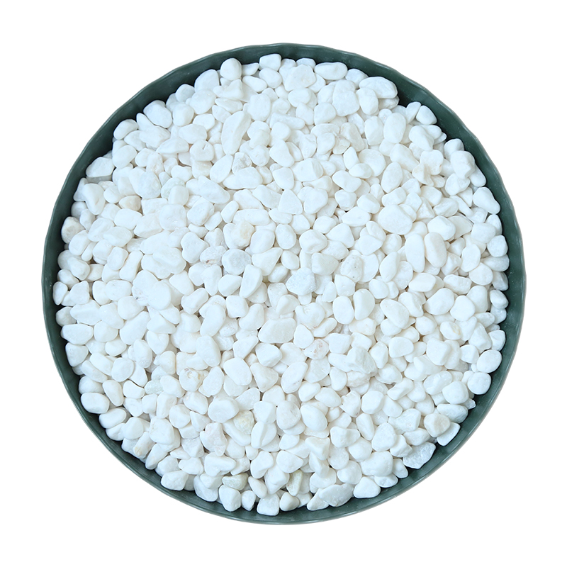 鹅卵石雨花石小白石子多肉铺面盆栽花盆庭院造景装饰白色石头盆景 - 图3