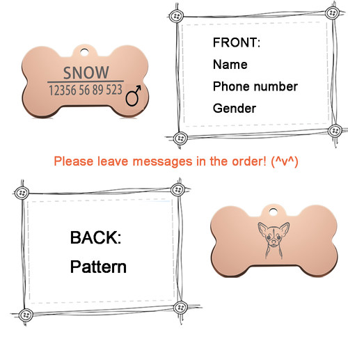 New 1pcs cat dog ID tag Free engraving dog Collar pet Charm - 图0