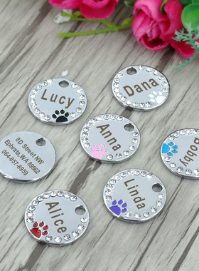 Dog Tag Personalized Pet Puppy Catt ID Tag Engraved Custom D
