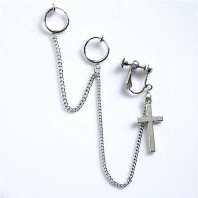 New Arrival Punk Fake Piercing Cartilage Clip On Earrings E - 图0