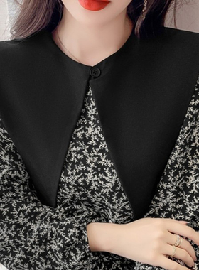 海军风披肩假领子外搭西装料大摆