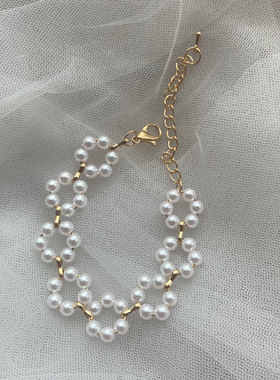 Elegant Flower Pearl Necklace Vintage Neck Chokers For Women