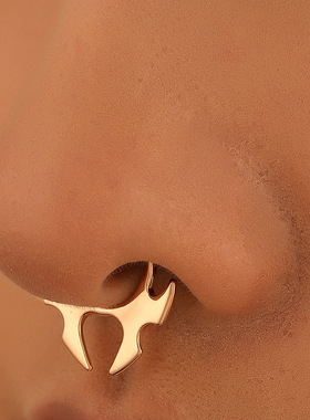 Punk style non perforated U horn nose clip false nose ring