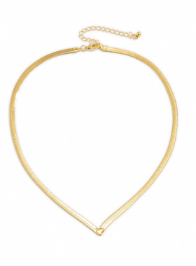 Korean Fashion Flat Snake Chain Herringbone Necklace for