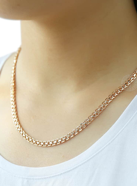 585 Rose Gold Color Necklaces for Women Men Bismark