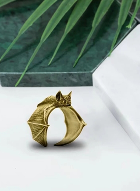 Punk gothic vampire bat vintage witch ring victorian pagan