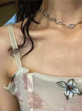 Silver Color Irregualr Choker Necklace for Women Love Heart