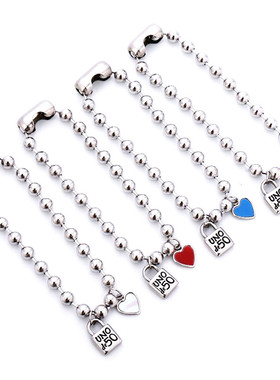 50 Jewelry Lock Key Bracelet Stainless Steel Round Ball Pear