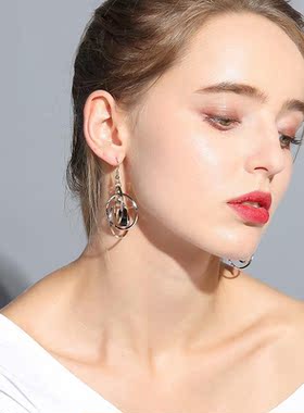 Luxury Fashion Multi-layer Round Pendant Earrings for Women