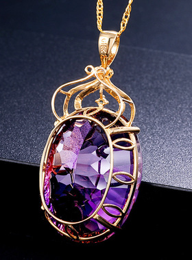 Fashion Women's Luxury Amethyst Necklace Wedding Jewelry