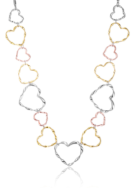 Long Simple Big Circle Chain Necklace Gold Silver Color Mix