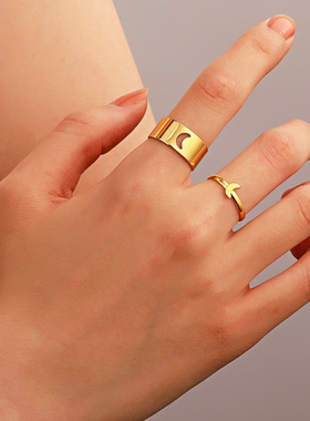 Trendy Gold Butterfly Rings For Women Men Lover Couple