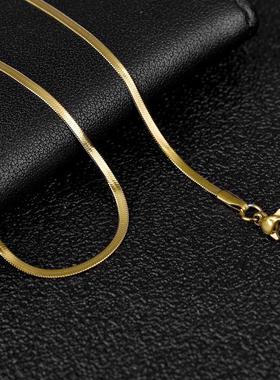 2-5mm Width Stainless Steel Flat Chain Necklace Hot Fashion