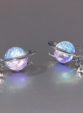 New Round Woman Earrings Planet Girl Cat Eye Personality