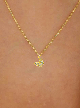 Korean Boho Butterfly Necklace for Women Choker Jewelry