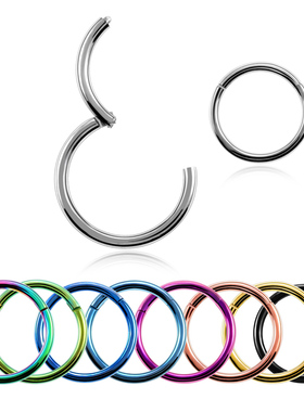 2PC Titanium Hinged Segment Nose Ring Ear Cartilage Tragus