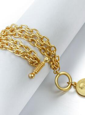 FLASHBUY Gold Color Chain Bracelets For Women Men Vintage