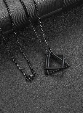 Fashion Simple Geometric Interlocking Pendant Necklace for