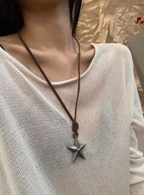 2023 Star Pendant Punk Necklace for Women Egirl Korean Fashi