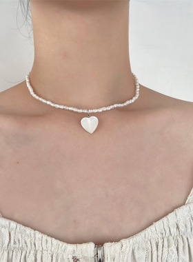 New Korean Fashion Peach Heart Pendant Necklace for Women