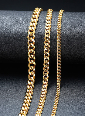 Modyle Men Simple Stainless Steel Cuban Link Chain