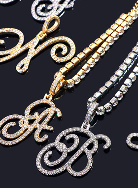 Fashion Cursive A-Z Initial Letters Zircon Anklets Bracelet