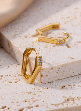 Stainless Steel Gold Color Hoop Earrings For Women Fashion