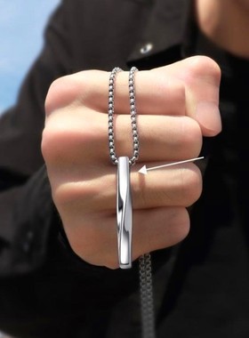 Fashion New silver Color Rectangle Pendant Necklace Men