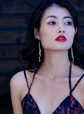 2023 Fashion Crystal Water Drop Tassel Earrings for Women