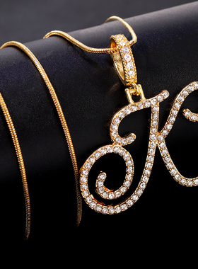 Hot A-Z Initial Cursive Letters Pendant Necklace For Women